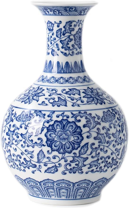 Blue and White Vase, Blue Vases Home Décor, Chinoiserie Vase, Blue and White Porcelain, Ceramic ... | Amazon (US)