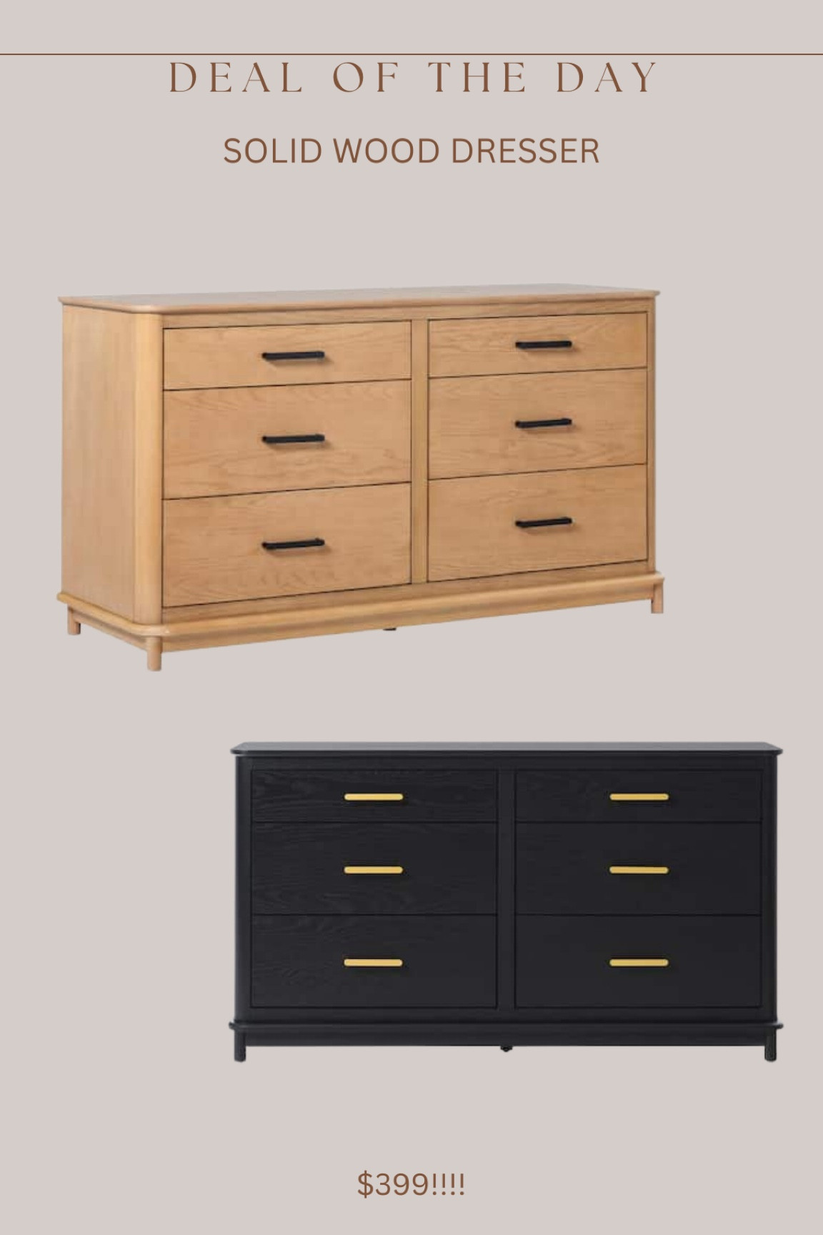 Wow!!!!! Brand new solid wood dresser!!! Unbelievable price for this style / shape & solid wood 🤯🙌🏻  this will be a popular item / high sellout risk! 

#LTKStyleTip #LTKSaleAlert #LTKHome