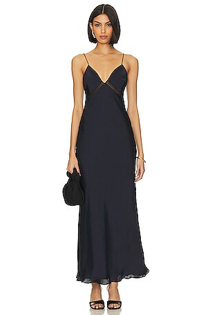 Lace Slip Maxi Dress in Black | Revolve Clothing (Global)