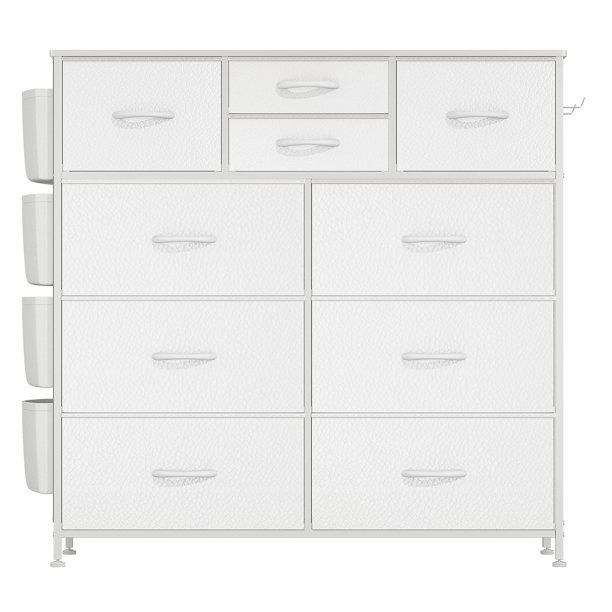 Lulive 10 Drawer Dresser, Chest of Drawers for Bedroom with Side Pockets and Hooks, White | Walmart (US)
