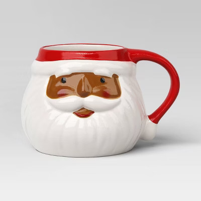 17oz Christmas Stoneware Santa Face Mug - Wondershop™ | Target