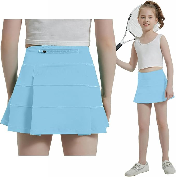 Husnainna Girls Tennis Skirt High Waisted Pleated Kids Skort Built-in Shorts School Athletic Golf... | Amazon (US)