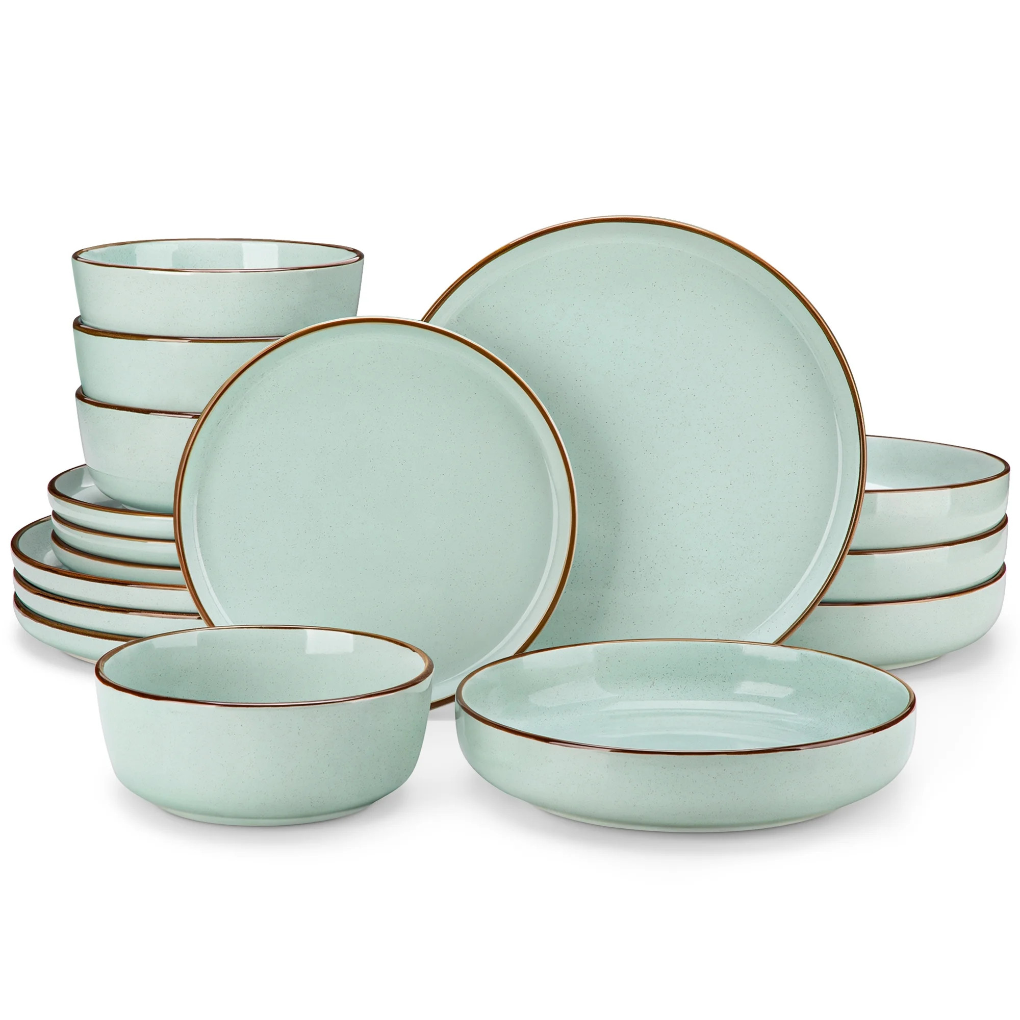 Malacasa 16 Pcs Dinnerware Sets For 4 people, Plates and Bowls Set, Stoneware Tableware Dishwashe... | Walmart (US)
