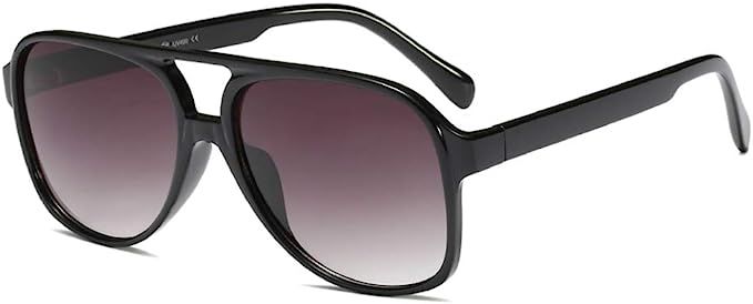 Vintage Retro 70s Sunglasses for Women Classic Large Squared Aviator Frame | Amazon (US)