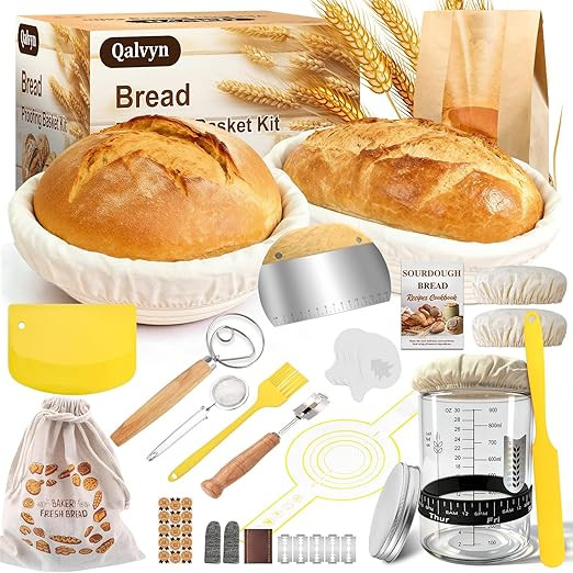 Sourdough Starter Kit,Sourdough Bread Baking Supplies, 9" Round and 10" Oval Banneton Bread Proof... | Amazon (CA)