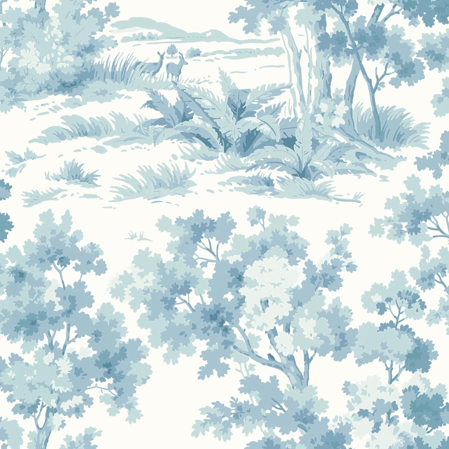 Sevalo Blue and White Wallpaper Peel and Stick Wallpaper Vintage Contact Paper for Cabinet Forest... | Amazon (US)