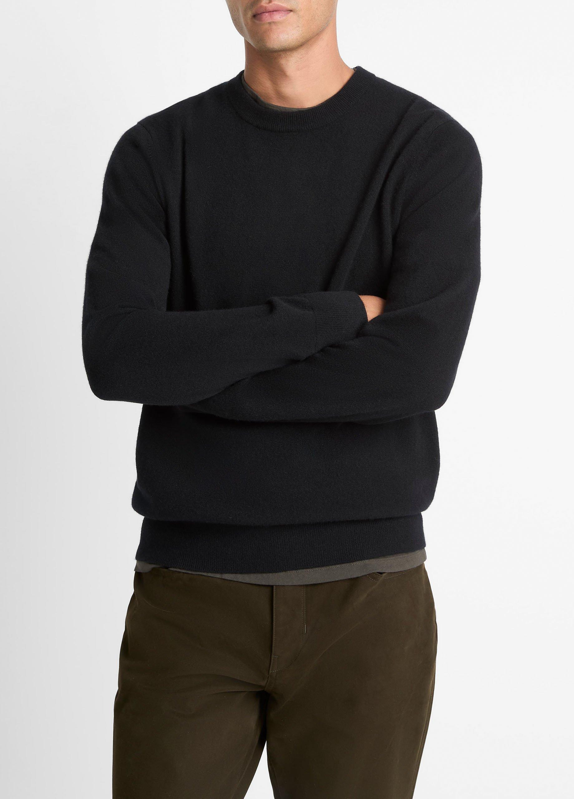 Men's Cashmere Crew Neck Sweater, Black, Size XS Vince | Vince LLC