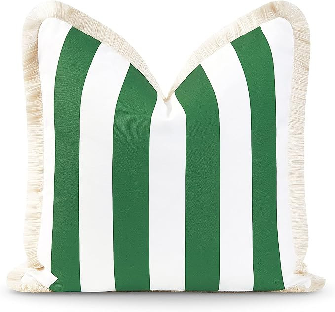 Hofdeco Premium Coastal Patio Indoor Outdoor Pillow Cover Only, 20"x20" Water Resistant for Backy... | Amazon (US)