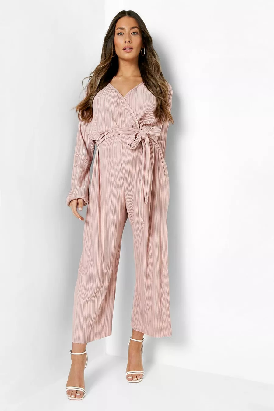 Maternity Plisse Wrap Culotte Jumpsuit | Boohoo.com (US & CA)