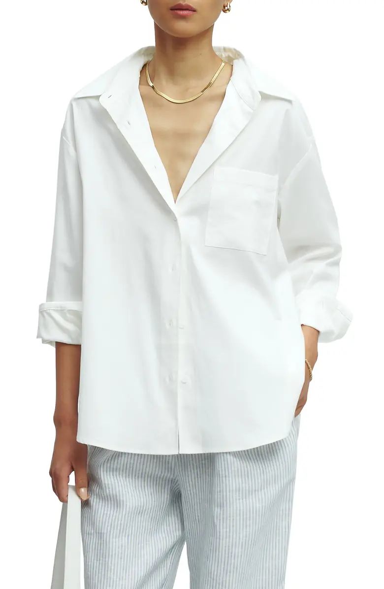 Women's Will Oversize Stretch Organic Cotton Button-Up Shirt | Nordstrom
