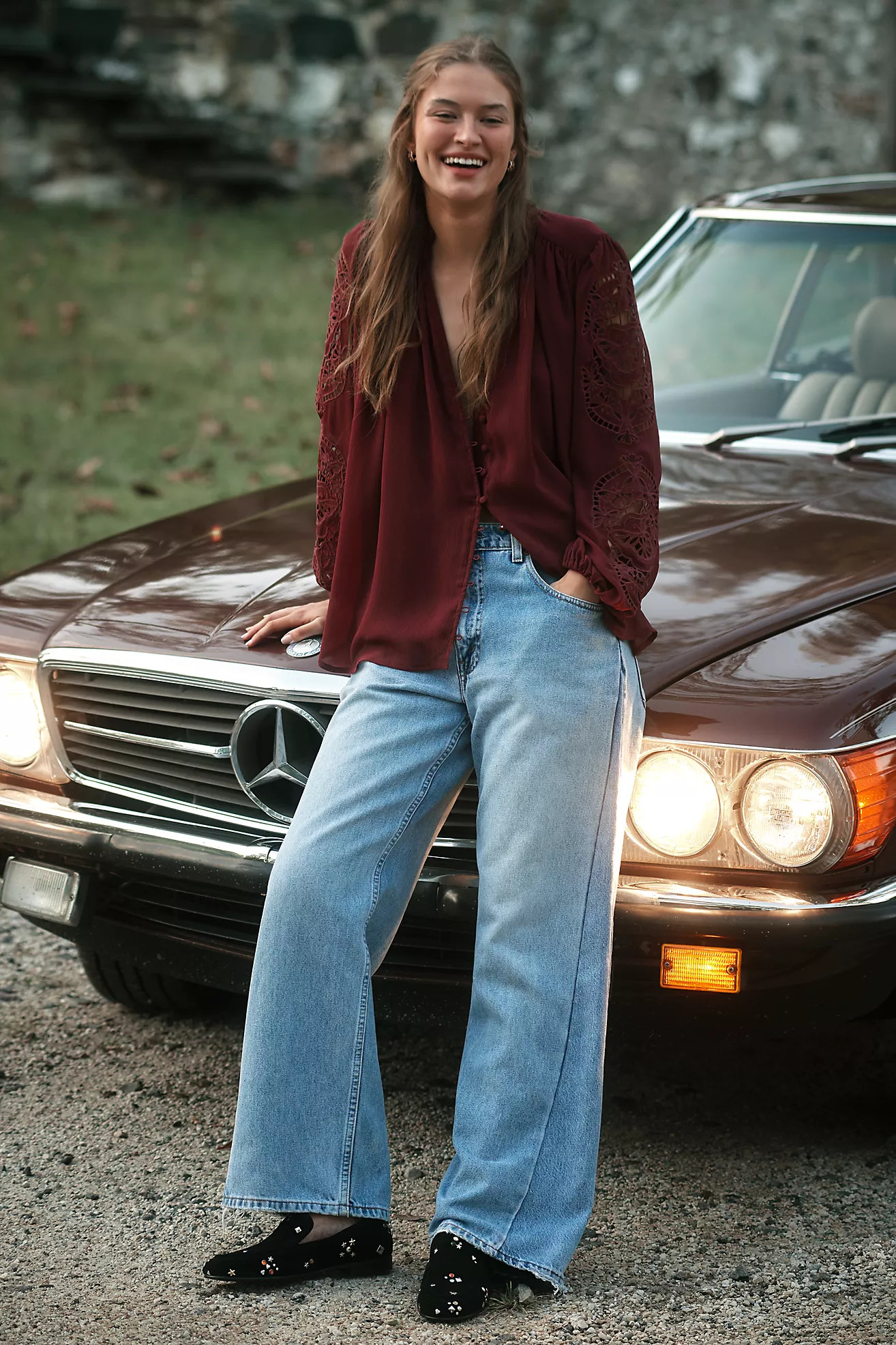 The Estela Sheer Embroidered Blouse | Anthropologie (US)