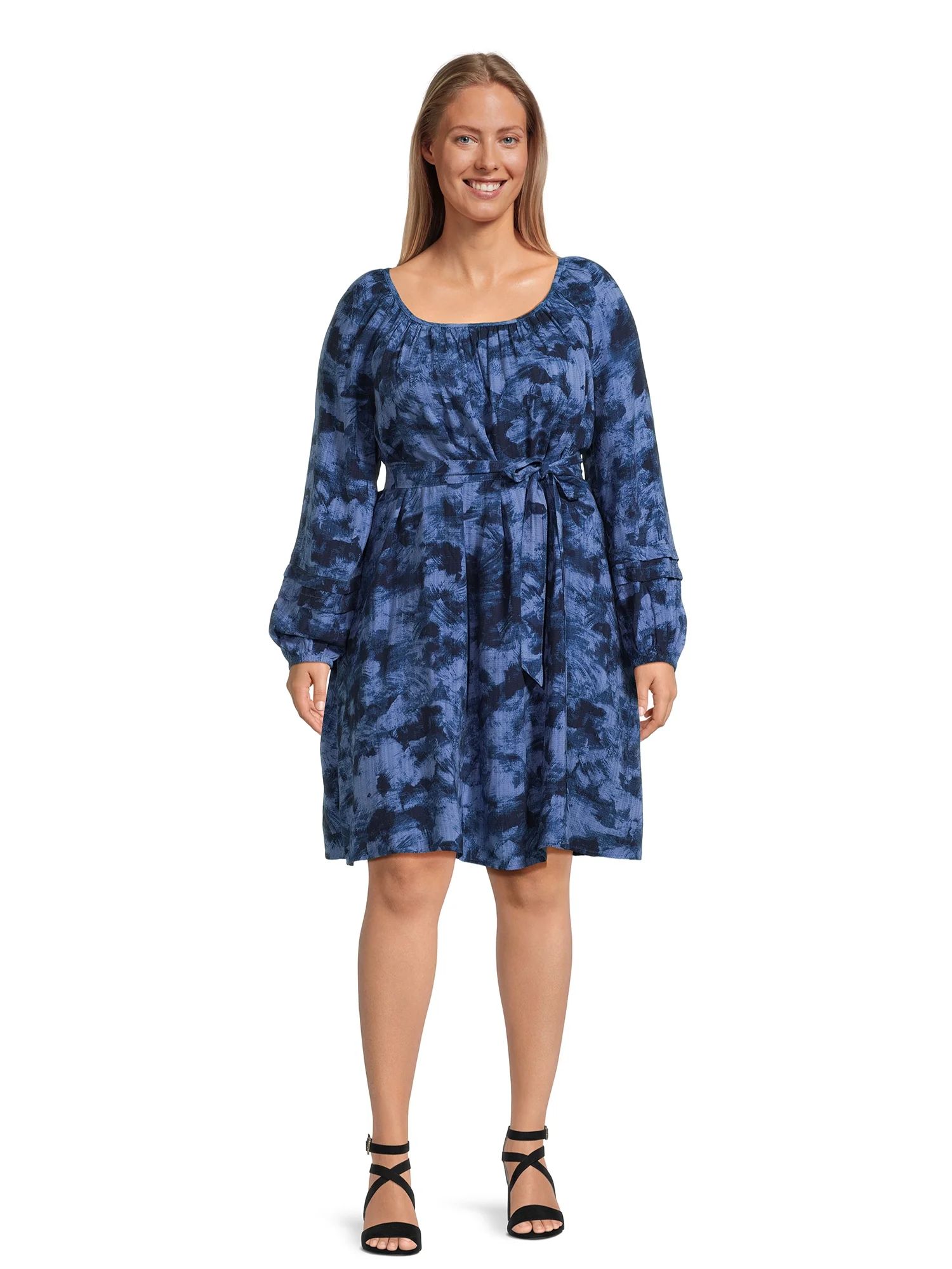 Terra & Sky Women's Plus Size Shirred Mini Dress, Sizes 0X-4X | Walmart (US)