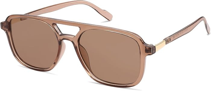 SOJOS Retro Aviator Sunglasses Womens Mens,Trendy Rectangle Shades SJ2202 | Amazon (US)