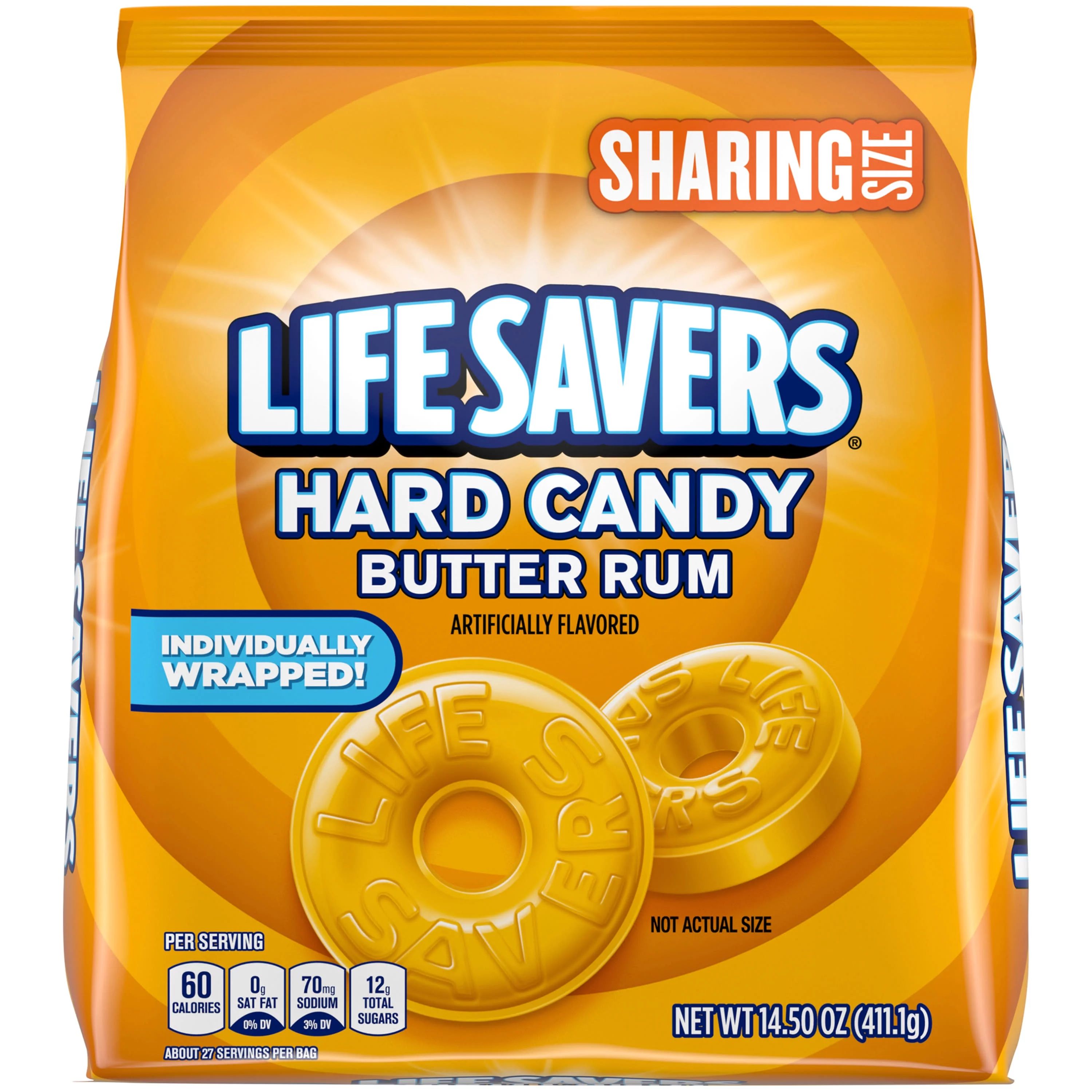 Life Savers Butter Rum Hard Candy Individually Wrapped, Sharing Size | Walmart (US)