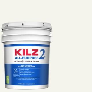 KILZ 2 ALL PURPOSE 5 Gal. White Interior/Exterior Multi-Surface Primer, Sealer, and Stain Blocker... | The Home Depot