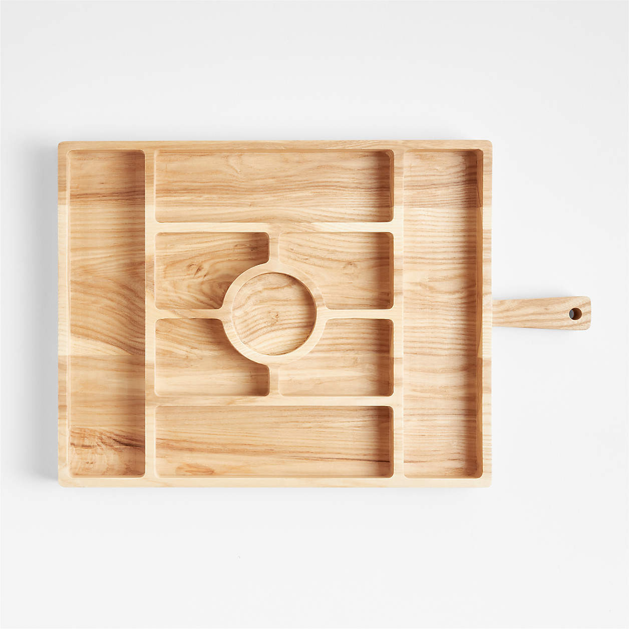 Carson Large Sectioned Ash Wood Serving Board + Reviews | Crate & Barrel | Crate & Barrel