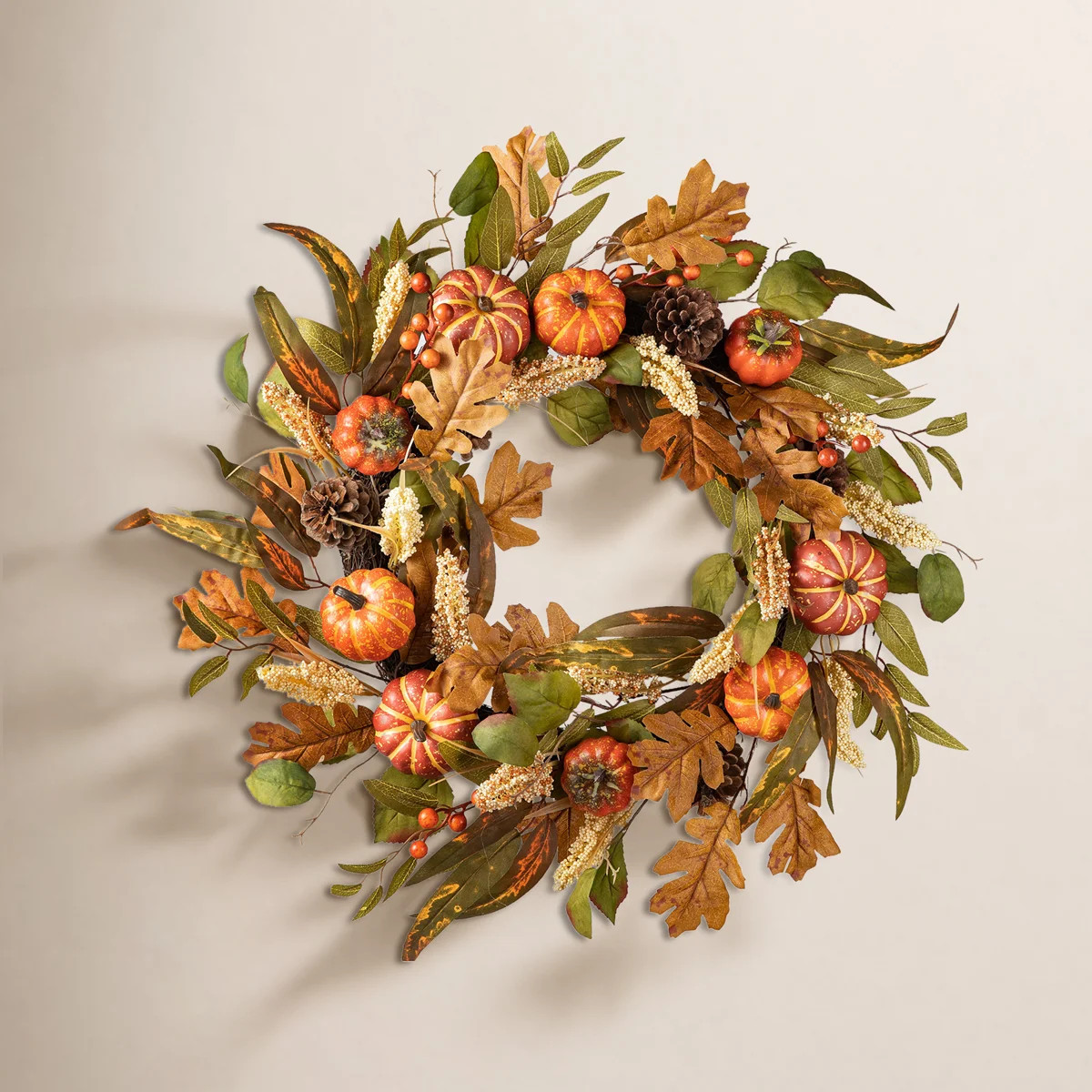 Fall Pumpkin Leaf Floral 24" Wreath | Wayfair North America