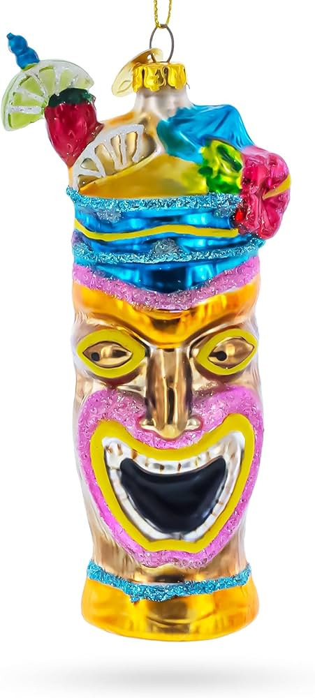 Tropical Tiki Cocktail Glass Christmas Ornament | Amazon (US)