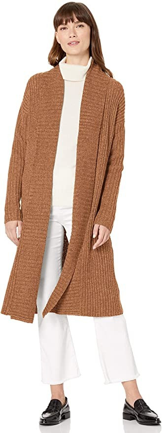 Amazon Essentials Women's Oversized Open Front Knee Length Sweater Coat | Amazon (US)