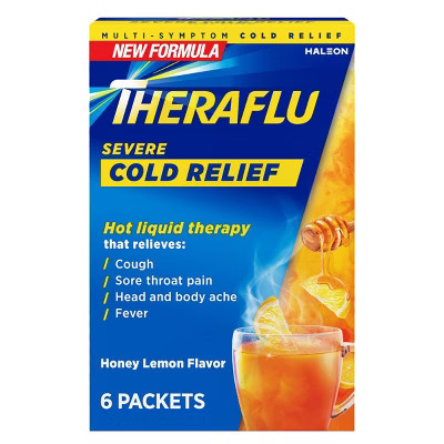 Theraflu Multi-Symptom Severe Cold Relief Daytime Powder - Honey Lemon - 6ct | Target
