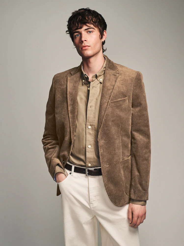 Neutral Brown Regular Fit Regular Fit Cord Blazer | Next EU