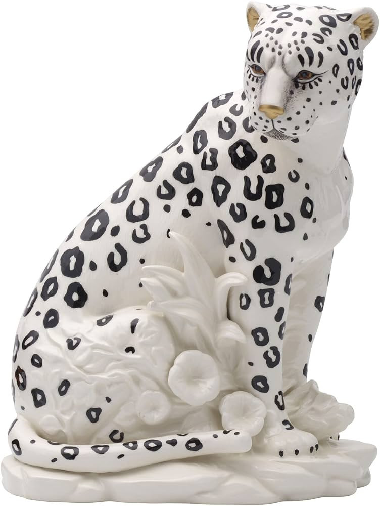Fitz and Floyd Fitz & Floyd Villa Palm Leopard Ceramic Figurine, 11.75 inch, White | Amazon (US)