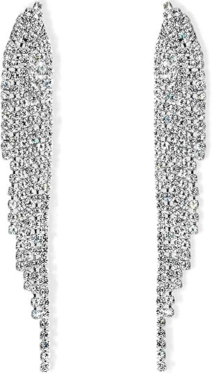 Humble Chic Simulated Diamond Long Earrings for Women - Cubic Zirconia Crystal Statement Dangle E... | Amazon (US)