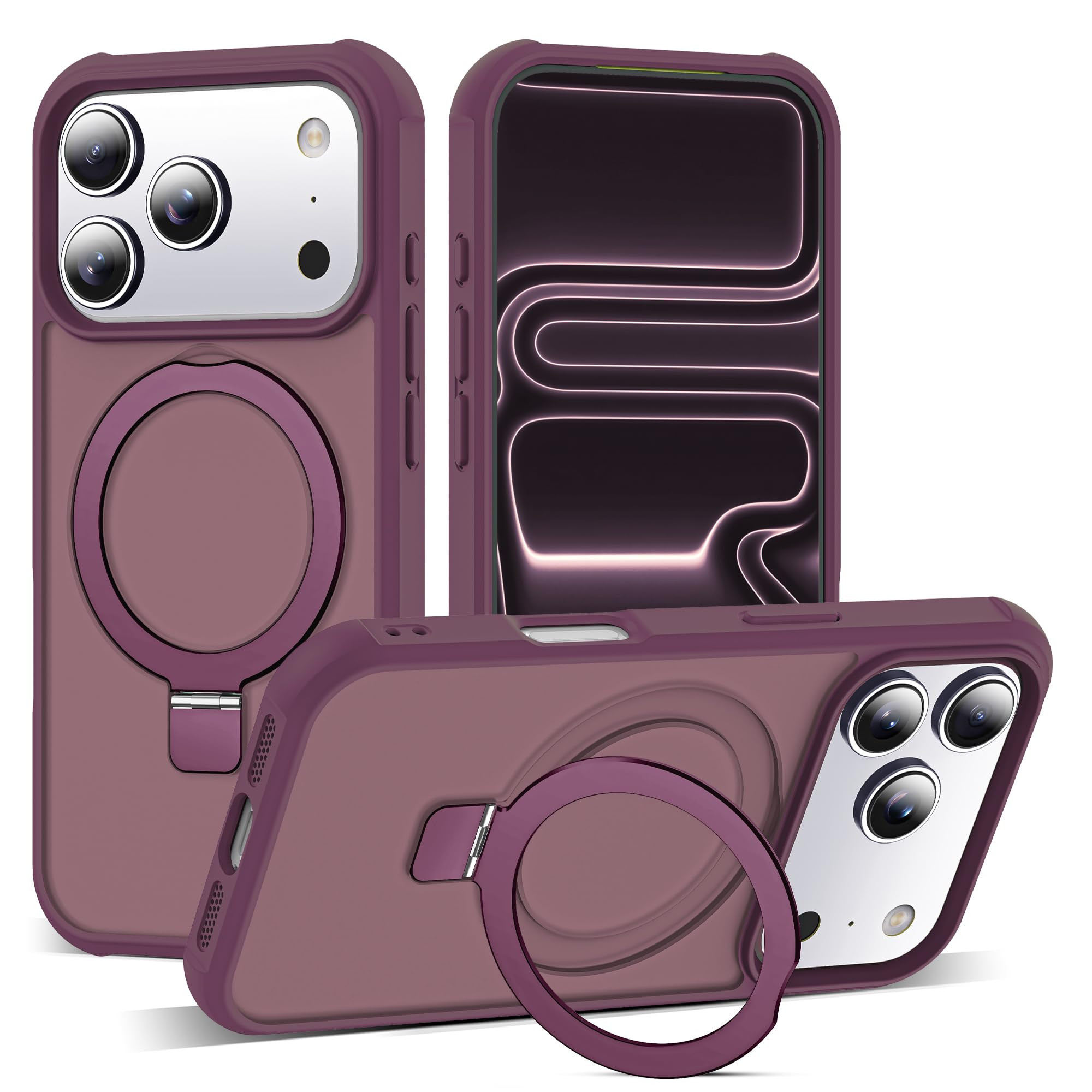 Compatible with iPhone 17 Pro Case with Invisible Magnetic O-Ring Stand Military-Grade Translucen... | Amazon (US)