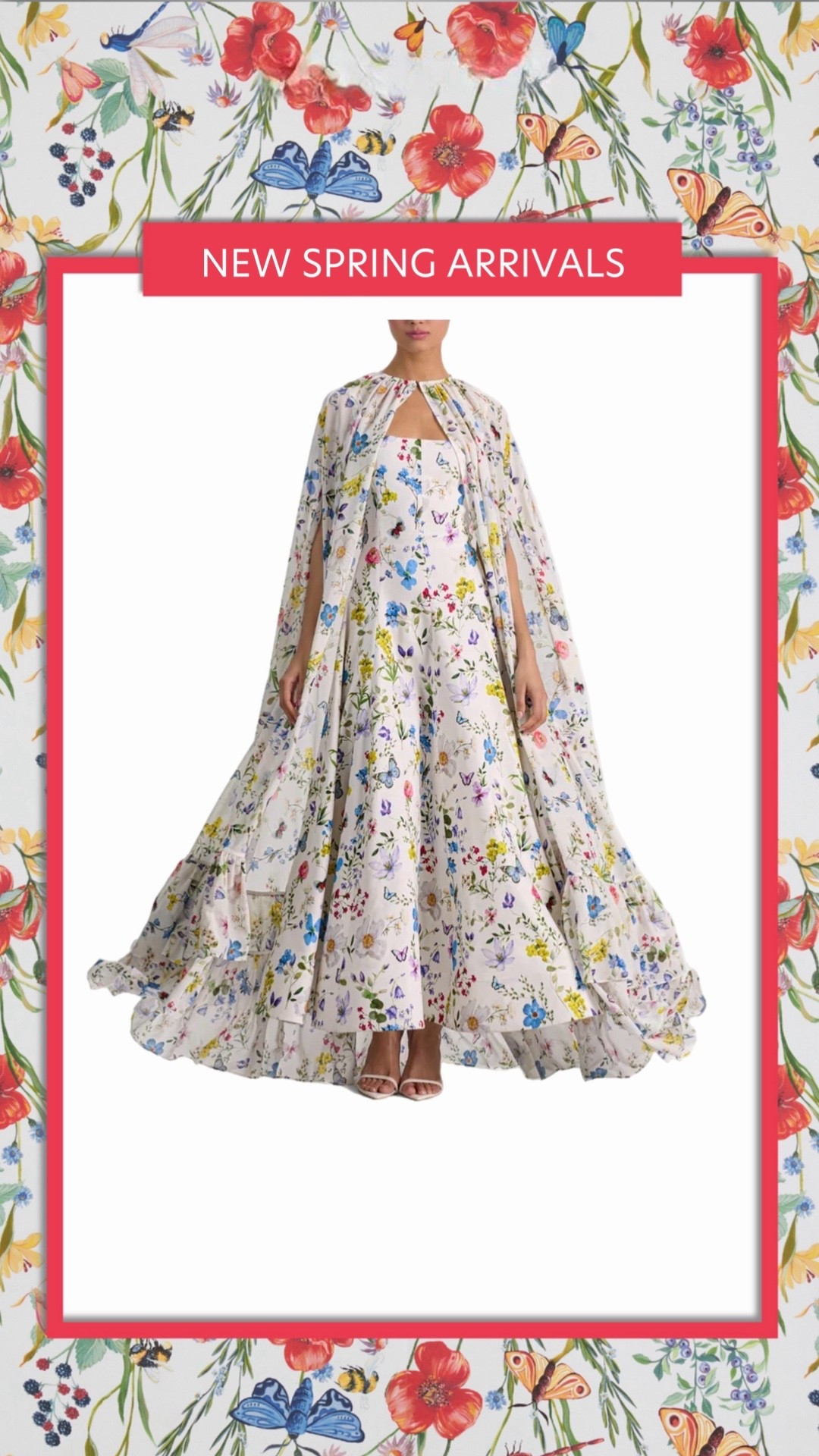 OMG this floral cape and dress! What a gorgeous spring dress for special occasions! 

#LTKSeasonal #LTKWedding #LTKootd
