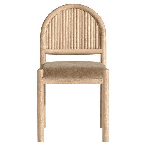 Bennett Modern Classic Brown Velvet Light Oak Dining Chair - Set of 2 | Kathy Kuo Home