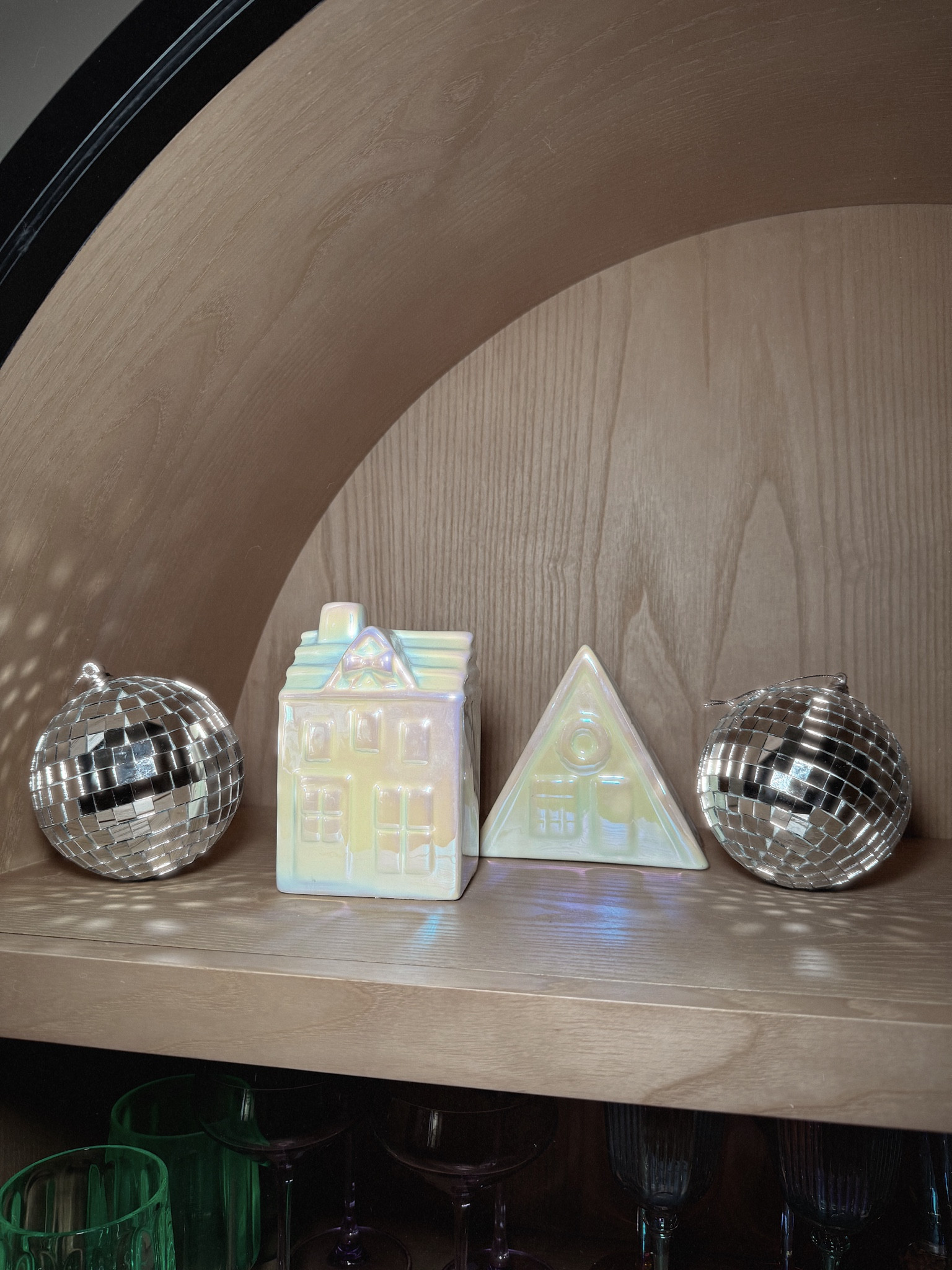 @walmart #walmartpartner #walmartholiday
Iridescent holiday village houses holiday decor $5 each! They are so cute! Also got a 4 pack of disco ball ornaments and using them as holiday home decor! Adds a little sparkly flair to table scapes and shelves! Ornament pack was $7 

Christmas, Christmas decor, holiday decor, home decor, Walmart finds, disco ball, ornaments, holiday hosting

#LTKHoliday #LTKCyberWeek #LTKFindsUnder50
