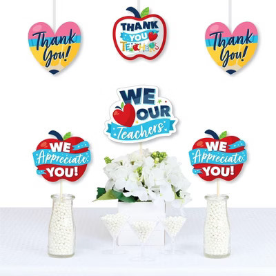 Big Dot of Happiness Thank You Teachers - Apple and Pencil Decorations DIY Teacher Appreciation Essentials - Set of 20 | Target