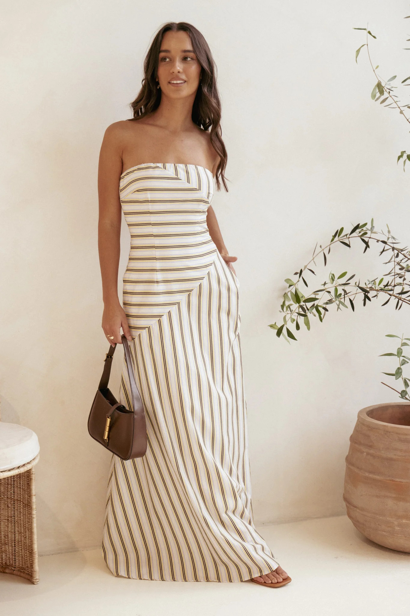 Maliah Maxi Dress - Vory Stripe | Petal & Pup (US)