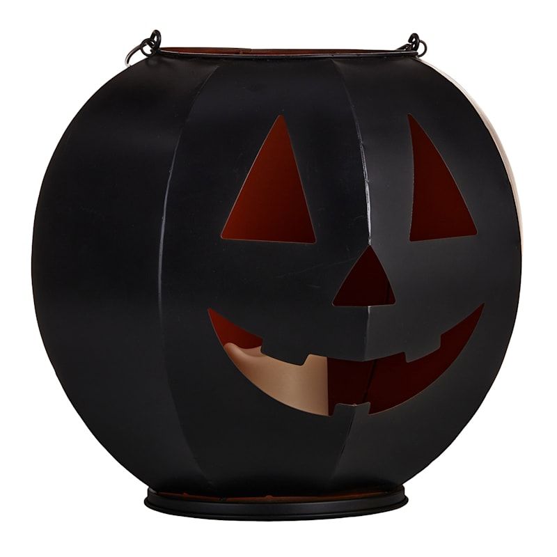 Homespun Halloween LED Black Metal Jack-o'-Lantern, 14.5" | At Home