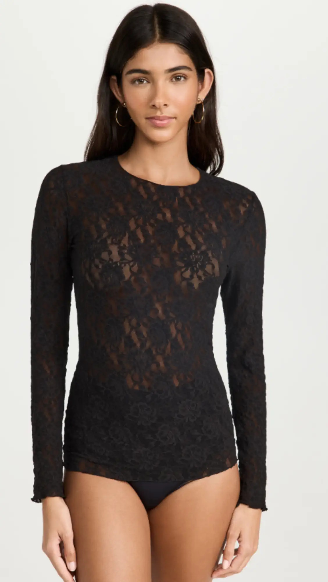Hanky Panky Signature Lace Unlined Long Sleeve Top | Shopbop | Shopbop