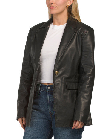 Genuine Leather Blazer for Women | Polyester/Leather | Marshalls