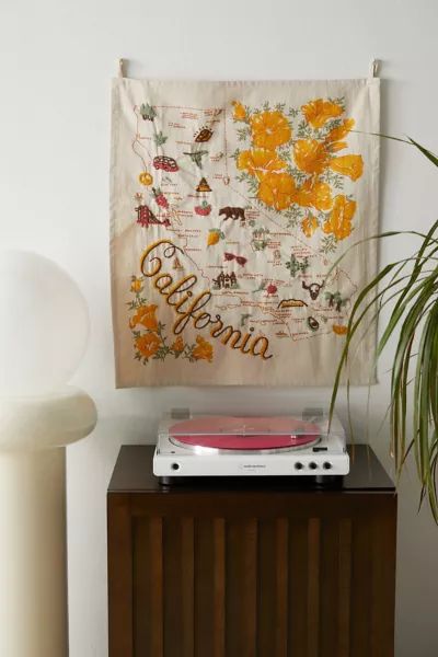 Embroidered Map Tapestry | Urban Outfitters (US and RoW)