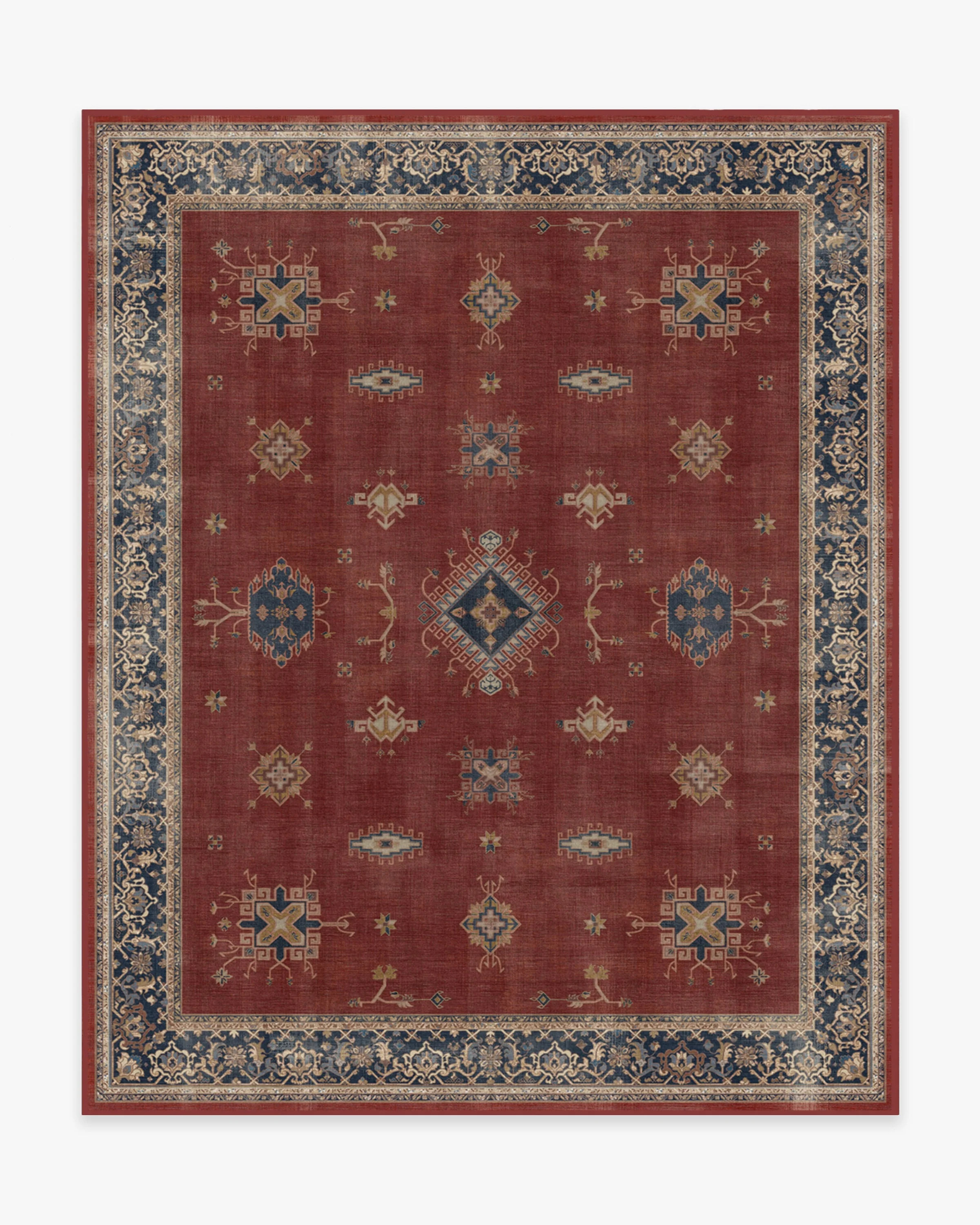 Verena Amber Red Washable Flatwoven Rug | Ruggable | Ruggable