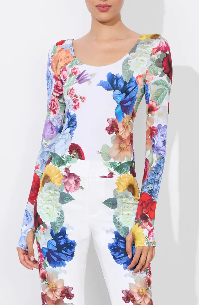 Rhys Floral Print Long Sleeve Bodysuit | Nordstrom