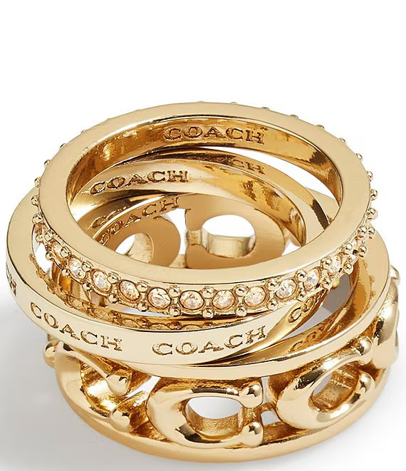 COACH Signature Openwork Band Ring Set | Dillard's | Dillard's