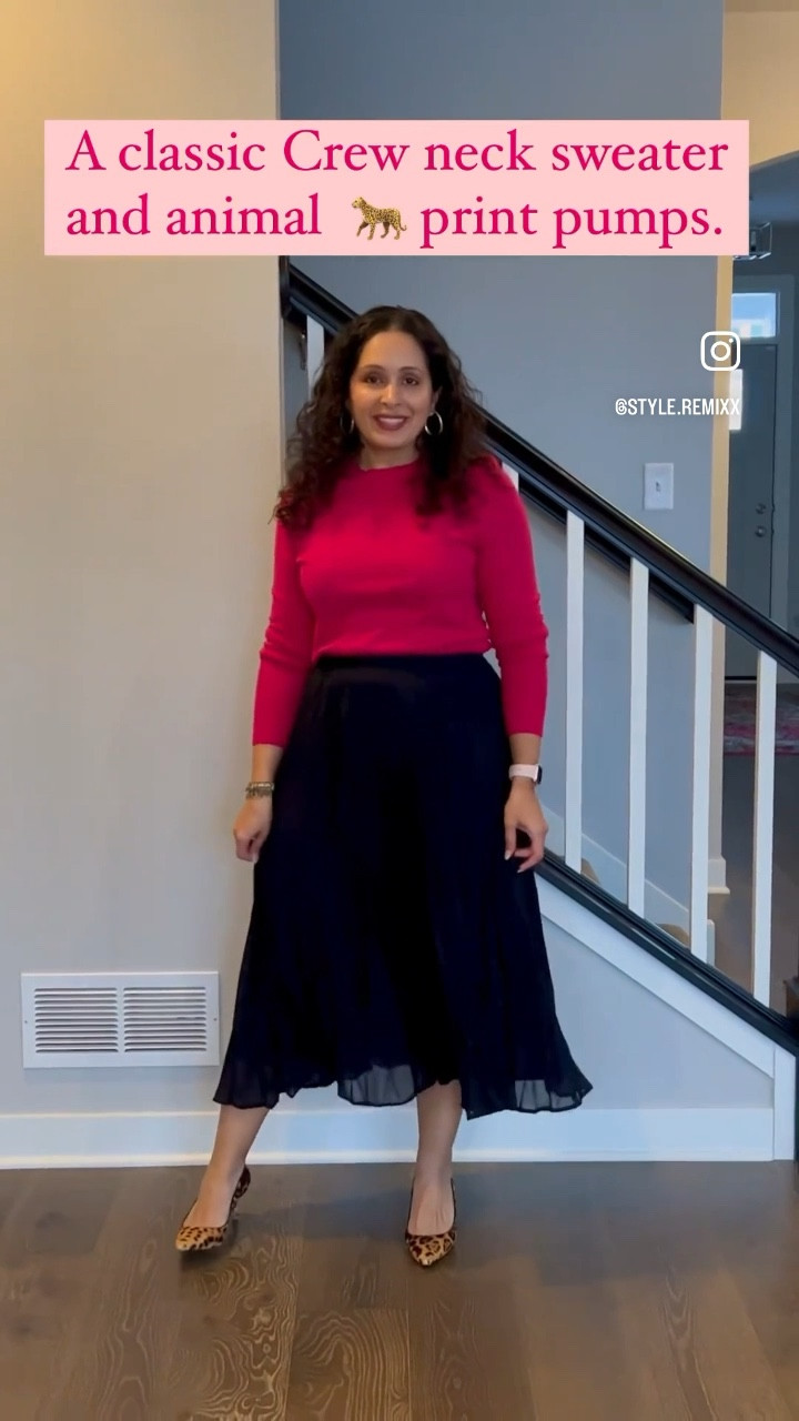 One skirt, 5 ways to wear it!
I’ll admit, I’ve been stuck in a bit of a rut. A style rut that is. I’ve tried shopping but not really fallen in love with anything enough to buy it. 

So I shopped in my closet. I’ve had this skirt for many years- but I haven’t worn it much. Do you have pieces like that in your wardrobe?

So I shopped my closet and created these 5 looks, that I think are pretty CLASSIC. If you have a black skirt sitting around, I’m confident you can replicate these in your closet too!

All items were already in my closet! Here’s where they are from and I’ll link up similar for you! 

Black pleated skirt, striped button down shirt , white high neck tank - @target @targetstyle 
Pink crew neck sweater - @bananarepublic 
Animal print pumps- @ninewest 
Animal print sweater jacket @jcrew 
Striped tee @hm 
Knee high boots @colehaan 
Plaid blazer @cabiclothing by @weartherunway 
Silver oxfords : @xtishoes from Dubai 
Pink moto jacket @express 
Pink patent leather loafers @nordstrom 
Grey perforated ankle boots @tjmaxx 

As you can see none of these are all brands that are easily accessible to all of us. Always remember it’s not what you wear, it’s how you wear it !

Which look is your favorite , tell me in the comments below.

#LTKunder100 #LTKworkwear #LTKFind