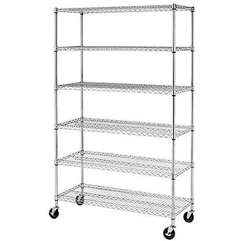 48" Lx18 Wx82 H Wire Shelving Unit Heavy Duty Height Adjustable NSF Certification Utility Rolling St | Amazon (US)