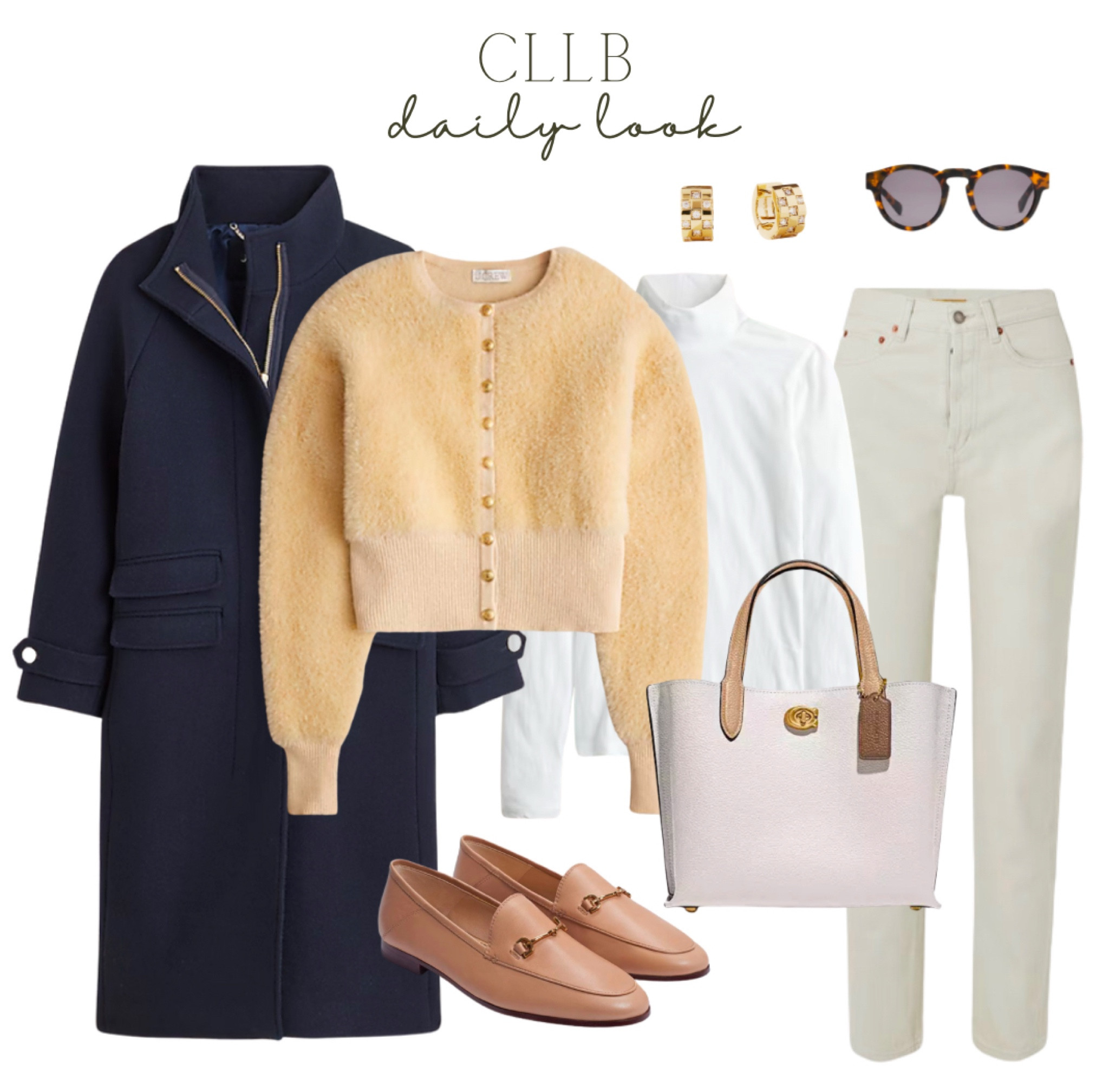 Elevated, every day classics … the softest, coziest cardigan layered over a streamlined turtleneck, navy  Italian wool coat, elegant loafers, gold earrings and classic sunglasses ✨ … and the coat is on sale! 

#LTKOver40 #LTKStyleTip #LTKSaleAlert