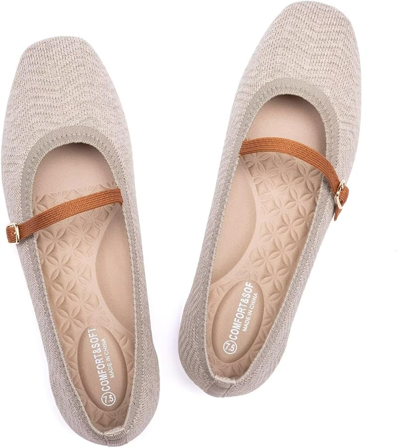 Frank Mully Mary Jane Women Flat Shoes Slip on Square-Toe Washable Shoes Comfortable for Dressy a... | Amazon (US)
