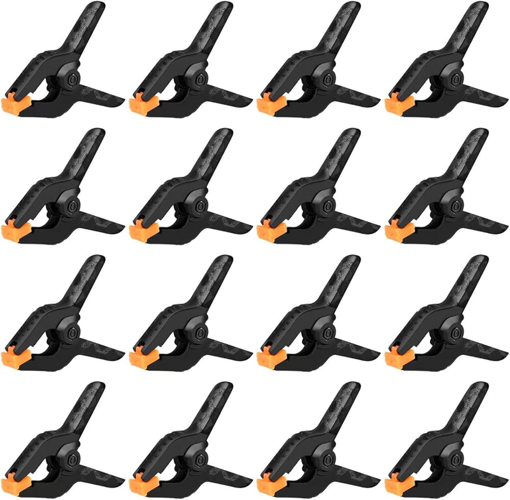 16 Pack Spring Clamps - 3.5 Inch Small Clamps for Backdrop Stand, Heavy Duty Clamps, Plastic Clip... | Amazon (US)