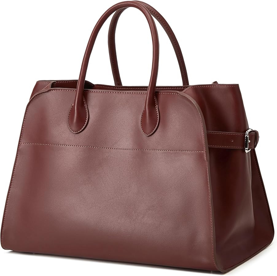 Leather Tote Bags for Women Large Tote Bag Retro Top-handle Bag Trendy Work Bag PU Leather Purse ... | Amazon (US)