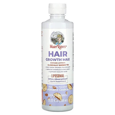 MaryRuth's, Hair Growth Max Liposomal, Almond Cookie, 15.22 fl oz (450 ml) | iHerb
