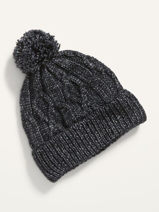 Unisex Cable-Knit Pom-Pom Beanie Hat for Toddler | Old Navy (US)