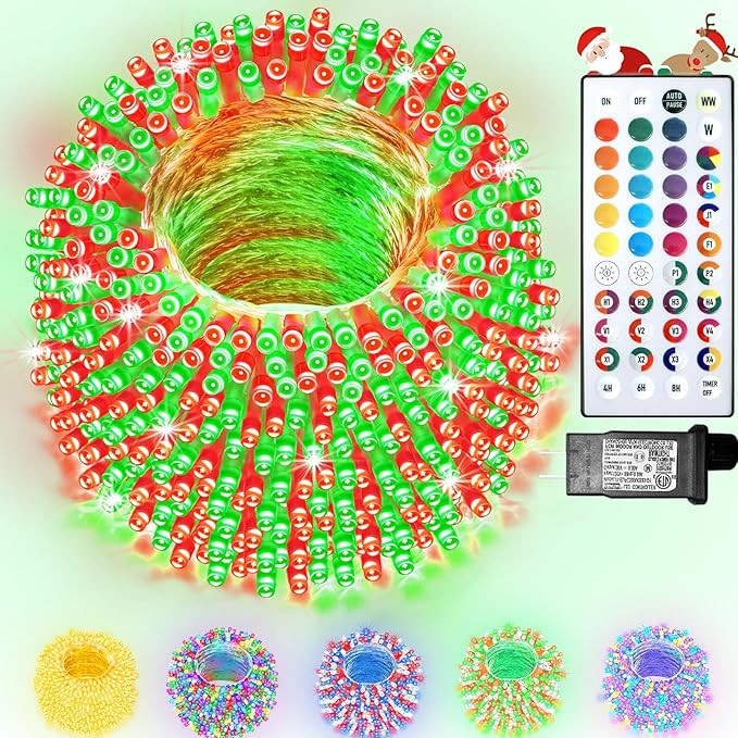 164FT 500LED Christmas Lights Color Changing, 35 Colors String Lights with Remote Timer, Waterpro... | Amazon (US)