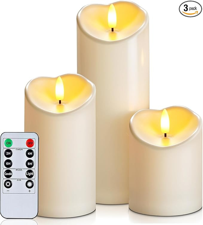 Homemory Flameless Candles with Timer and Remote Control, Battery Operated LED Candles, Realistic... | Amazon (US)